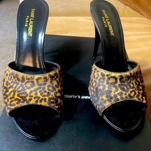 Saint Laurent Leopard Size 8 1/2, the dust bags and box come with the shoes